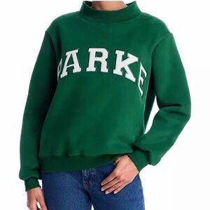 Parke Varsity Mockneck Sweatshirt Palms + White NWT